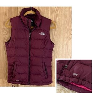 The North Face 700 Maroon Insulated Puffer Vest